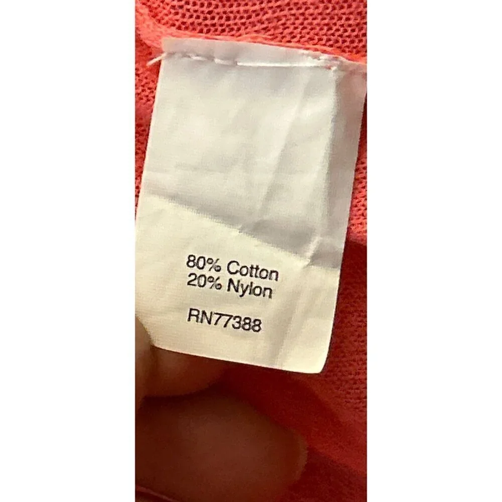 J.CREW Knitted Cardigan Button-up Cotton Blend in Pink/Red Front Pockets Size Me